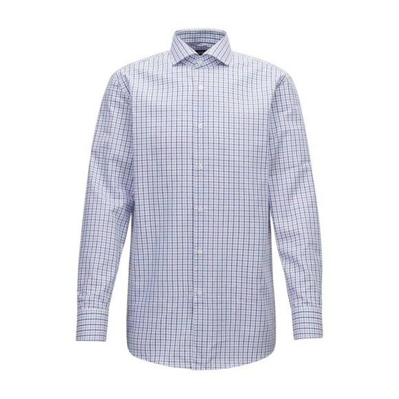 New BOSS SHARP-FIT SHIRT IN OXFORD COTTON WITH GINGHAM CHECK Size 16-32/33 - Picture 1 of 11